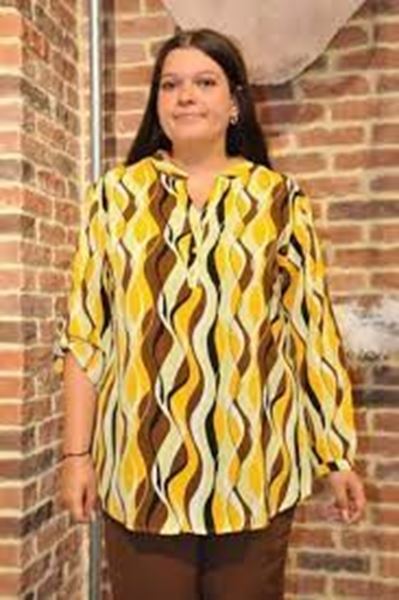 Picture of PLUS SIZE FLUID PATTERN BLOUSE